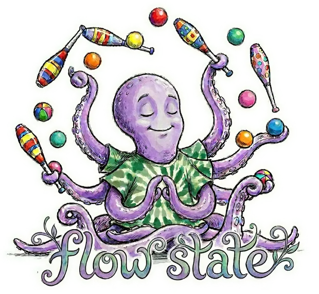 Meditative Octopus Juggling